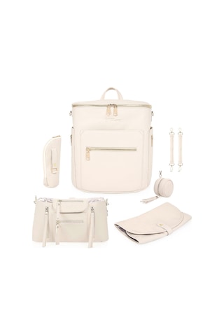 Motheric Parenthood Bundle Bebek Bakım Çantası Organizer Emzik Çantası Bej Çok Renkli