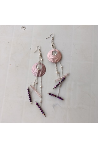 Cutemodels Pembe Mor Sallantılı Küpe Pembe - mor
