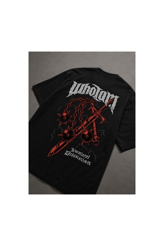 Yolo Street Siyah Whoıam Imminent Devastation Baskılı Oversize Erkek Tişört Heavy Metal Streetwear %100 Pamuk Siyah1a1