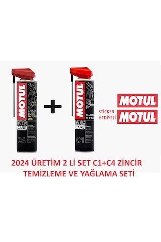 Motul 2024 C1+ C4 Zincir Temizleme Seti 2x 400 ML Motul 2024 C1+ C4 Zincir Temizleme Seti 2x 400 ML