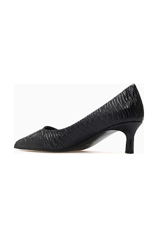Kuum Kadın Stiletto Ayakkabı 26y K70-4318 Siyah Rugan