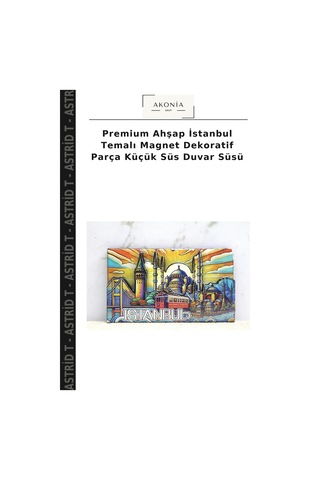 Premium Ahşap İstanbul Temalı Magnet Dekoratif Parça Küçük Süs Duvar Süsü Çok Renkli