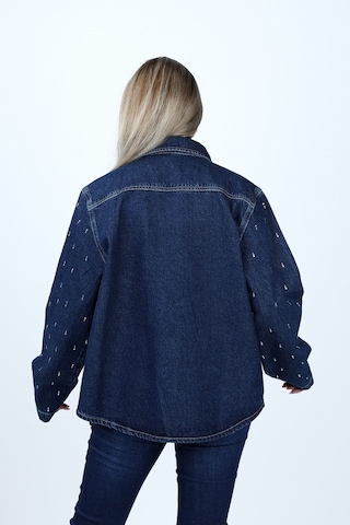 Balins Denim Taşlı Gömlek Mavi