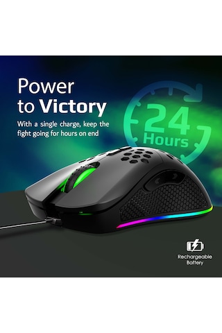 Vertux Ammolite Kablosuz GameCharged Çift Modlu RGB Optik Oyuncu Mouse