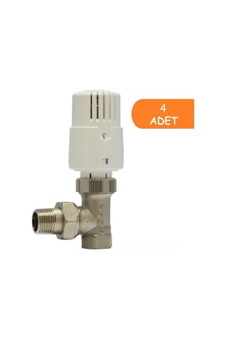 4 Adet Eca Trv4 Termostatik Köşe Radyatör Valfi Petek Vanası 602120755