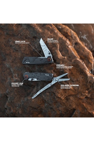 True Utility 0002 Dual Cutter Kamp Çakı Çok Renkli