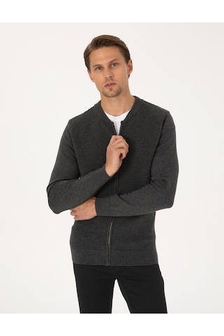 Pierre Cardin Erkek Açık Gri Melanj Hırka Triko 50317333-vr091 Açık Gri Melanj