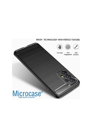 Microcase Samsung Uyumlu Galaxy A23 Brushed Carbon Silikon Kilif -Siyah 543378078
