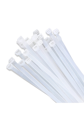 Beyaz Plastik Kablo Bağı Plastik Kelepçe 4,8mmx45cm 100 Adet