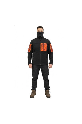 Mysia Outdoor Siyah Orman Desen Soft Shell Taktik Polar Mont Avcı 7 Cep Çok Renkli