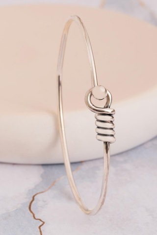 Kadın Gümüş Bileklik - El Yapımı Oksitli Model Gümüş Zahit Kadın Bileklik Kelepçe