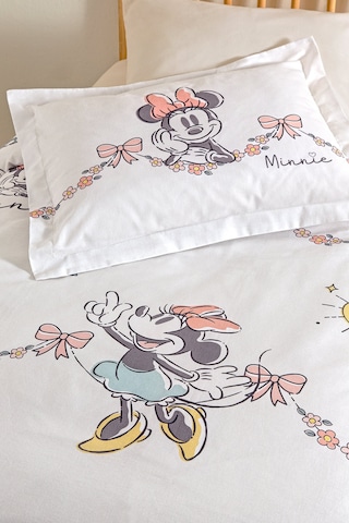 Özdilek Minnie Mouse Bowties Disney Lisanslı Bebek Nevresim Takımı Krem