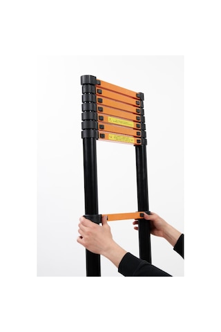 Cardilife 3.8 Metre 13 Basamaklı Teleskopik Çelik Merdiven 13 Basamaklı 380 Cm'ye Kadar Uzayan