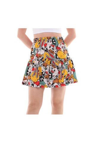 Çizgi Film Karakterli Jarse Kumaş Şort Etek-432-çok Renkli Çok Renkli