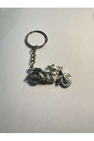 Herşey Nota Harley Motorsiklet Gümüş Metal Tekerleri Hareket Eden Anahtarlık