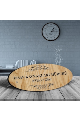 Kişiye Özel Mesleki İnsan Kaynakları Müdürü Ahşap Oval Masa İsiml N11.25480