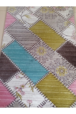 Aslan Home Yatak Odası Takımı Üç Lü Yolluk , Koyu Desen Renkli Küçük Halı