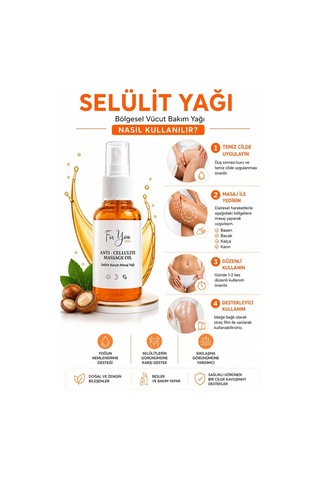 Anti Selülit Vücut Bakım Yağı Selülit Karşıtı Masaj Yağı Antiselülit
