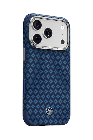 Apple Uyumlu iPhone 17 Pro Kılıf M-safeli Yükseltilmiş Çerçeveli Benks Armorgrid Armoredge X9 Kevlar Karbon Laciv Lacivert