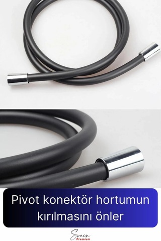 Siyah Dayanıklı Esnek Kırılmaz Çatlamaz Patlamaz Sızdırmaz Pvc Banyo Duş Musluk Hortumu 1,5 Metre Çok Renkli