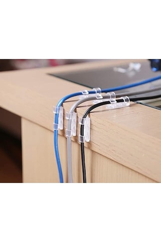 20li Şeffaf Kablo Sabitleyici Düzenleyici Klips Kablo Tutucu