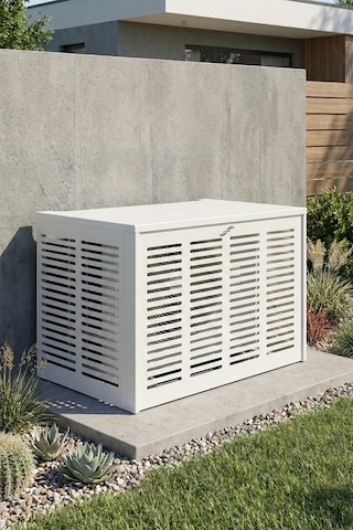 Klima Motoru/dış Ünite Gizleme/koruma Kafesi Xl 120x62x150 H Slotted Beyaz