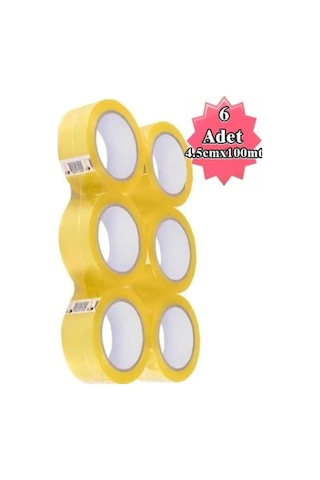 Koli Bandı Şeffaf 6 Adet 45 MM x 100 M 6'lı Paket Koli Bant