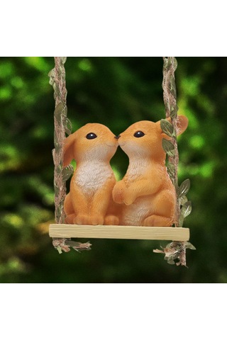 Homyl Swing Hayvan Bahçesi Komik Hediye Açık Tavşan-heykeli