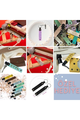 Yeni Mağaza Açılışında Müşterilere Hediye, 18'li Set, Markalı Deri Anahtarlık, Turkuaz & Yeşil