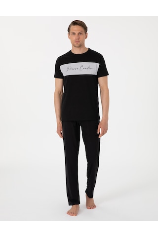 Pierre Cardin %100 Pamuk 6080 Luxury Kısa Kol Erkek Pijama Takımı Siyah