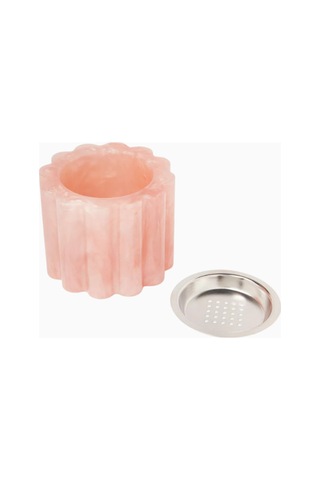 L Afshar L'afshar Scallop Rezin Mabkhara, Gümüş Plakalı Modern Tütsülük Tütsü & Tütsülük Pembe