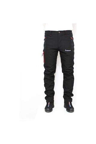 Mudwill Outdoor Softshell Kışlık Erkek Pantolon 600201 Siyah - Kırmızı