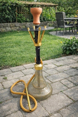 Nargile Takımı 65 Cm Orta Boy Cam Şişe 21 Cm Ev & Kafe İçin Şık Nargile Seti