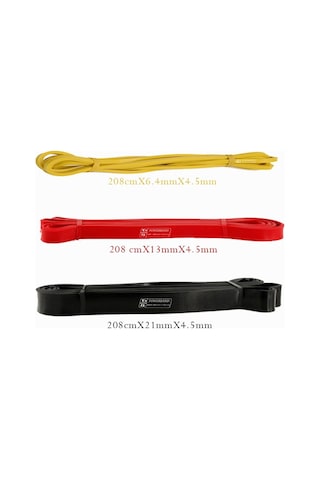Powerband Direnç Lastiği ve Egzersiz Bandı Hafif Direnç Seti 3 Adet