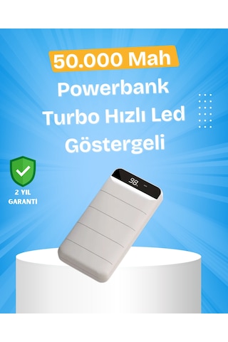 Çoklu Cihaz Uyumlu Led Ekranlı 50000 Mah Powerbank Standart