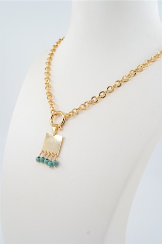 Kadın Özel Tasarım Taş Boncuklu Kolye - ALTIN Gold