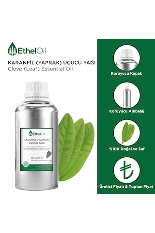 Karanfil Yaprak Uçucu Yağı Clove Leaf Essential Oil - 500 Gr - Saf Ve Doğal Uçucu Yağ 500 G
