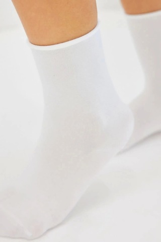 Bambu Kadın Lastiksiz Beyaz Soket Dikişsiz Premium Çorap 3'lü Pkt