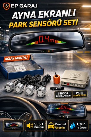 Bütün Araçlara Uyumlu Asistant Parking Sensor 4 Lü Park Sensörü Seti 200 30 Cm Algılama