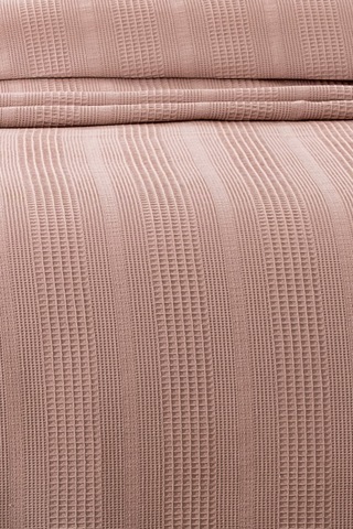 Kopanaki Dantelli Çift Kişilik Waffle Pike-210x230 Cm Gulkurusu Gül Kurusu