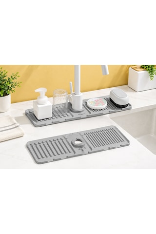 Mutfak Banyo Lavabo Kenarı Silikon Mat Gri 1464577