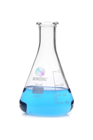 Borosil Dar Boyunlu Dereceli Cam Erlen 100 ML