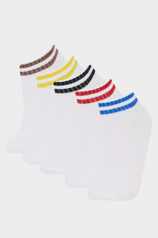 Defacto Erkek Çocuk 5li Pamuklu Patik Çorap F4704a8nswt1 Beyaz