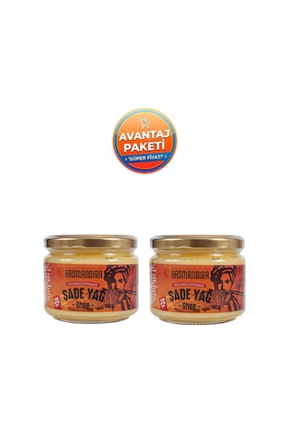 Hasmandıra %100 Doğal İnek Sütünden Sade Yağ Ghee 300 G X 2 Adet Cam Kavanoz