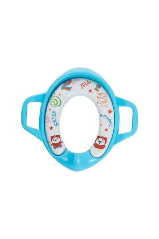 Mavi Projektör Çocuk Boy Kız Klozet Koltuğu, Minder Saplı Arkalıklı Koltuk