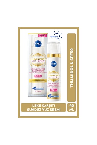 Nivea Luminous630 Thiamidol Etkili Leke Karşıtı Gündüz Yüz Kremi SPF50 UV Koruma Hyaluronik Asit 40 ML