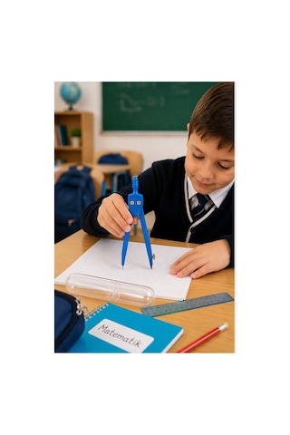 Pembe Metal Pergel 1 Adet Puti 1574 Koruma Kutulu Metal Pergel Grafit Uçlu Mekanik Pergel Matematik Teknik Mimari Çizim