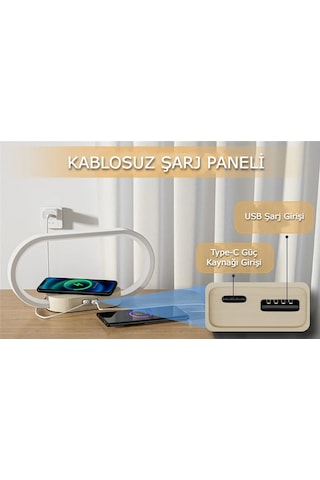 Dailytech Ahşap Kablosuz Şarj Paneli Led Işıkılı