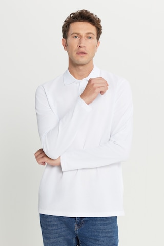 Ac&Co / Altınyıldız Classics Erkek Beyaz %100 Pamuk Standart Fit Normal Kesim Polo Yaka Sweatshirt
