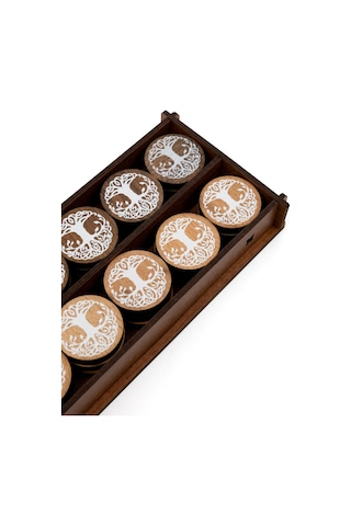 4 Numara Hayat Ağacı Desenli Tavla Pulu